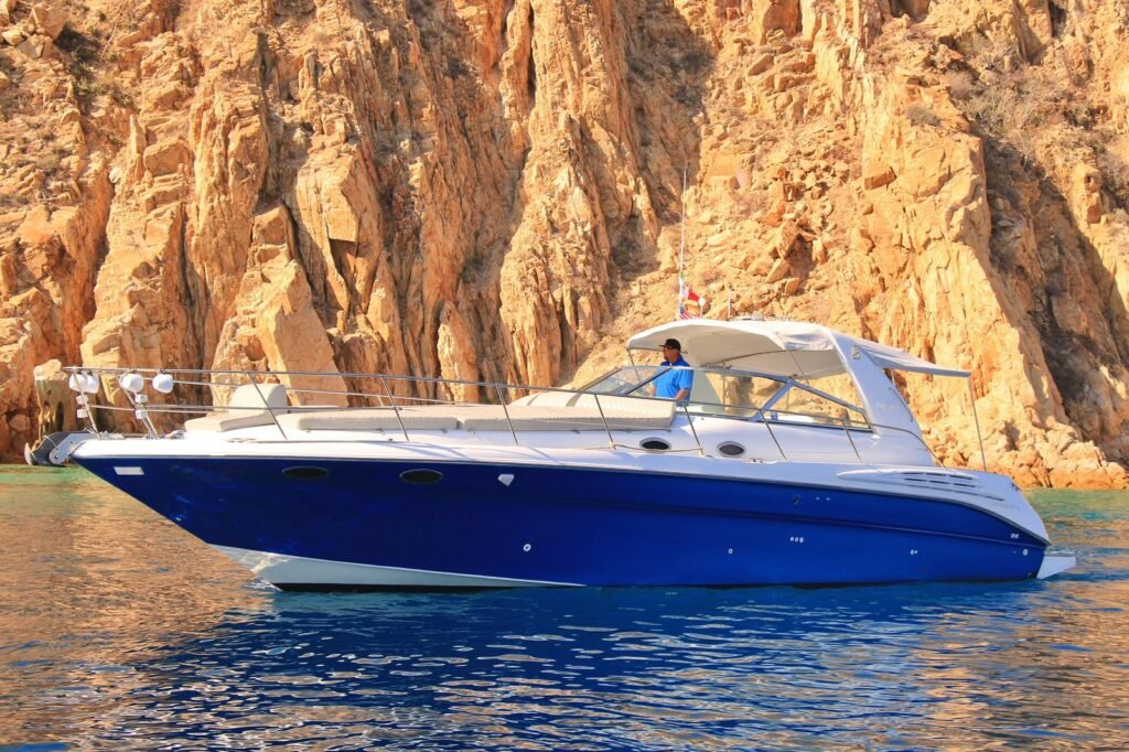 Private 47 ft yacht charter next to the Arch in Cabo